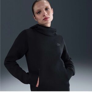 Nike Women Tech hoodie Black high Neck Sweatshirt